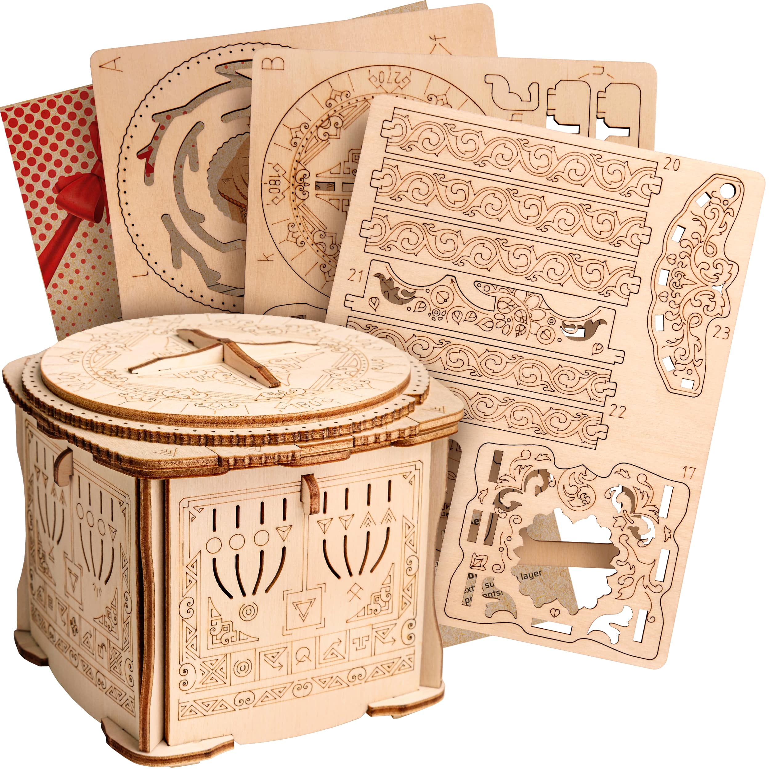 Afbeeldingen en foto's van Wooden Secret LOCK BOX. ESC WELT.